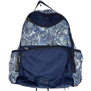 SAKROOTS Nylon Travel Laptop Backpack Floral Paisley Blue/White